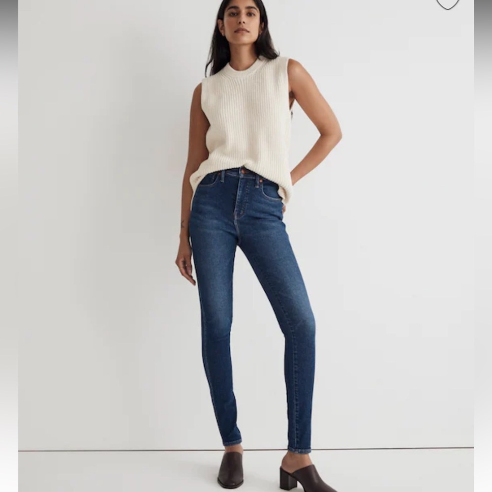 Madewell Women’s 10" High-Rise Skinny Jeans in a Mid Tone Denim Color Size 27 T